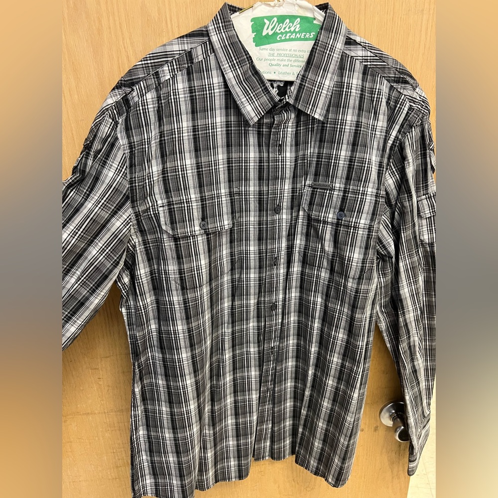 Marc Ecko Casual Button Down Long Sleeve Black Plaid Men’s Shirt Size XL